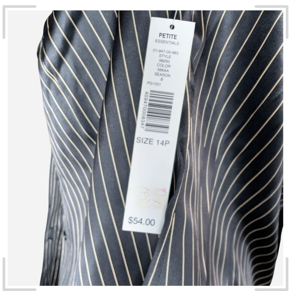 Kate Hill Black and White Striped Dress Shirt - Picture 5 of 10